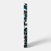 Coque iPhone 12 Motif Abstrait Bleu (Côté gauche)