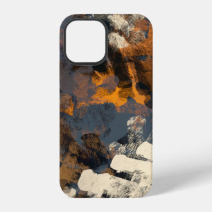Coque iPhone 12 Motif abstrait fait main. Art moderne