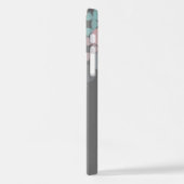 Coque iPhone 12 Motif Aqua rose gris beige cercles du milieu du si (Côté gauche)