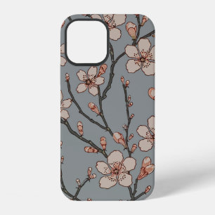 Coque iPhone 12 Motif Art Nouveau de Fleur de Cerisier Antique