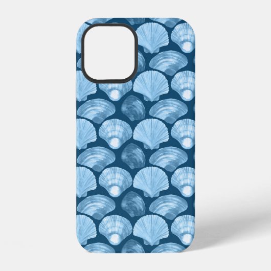 Coque iPhone 12 Motif Blue Beach Seashell (Verso)