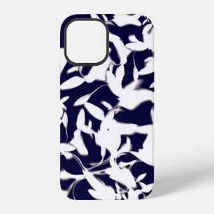 Coque iPhone 12 Motif couleur marine et blanc réalisé avec plante