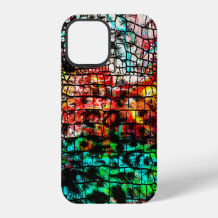 Coque iPhone 12 Motif crocodile et léopard avec abstraits colorés