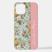 Coque iPhone 12 Motif d'art élégant et chic rose (Verso)
