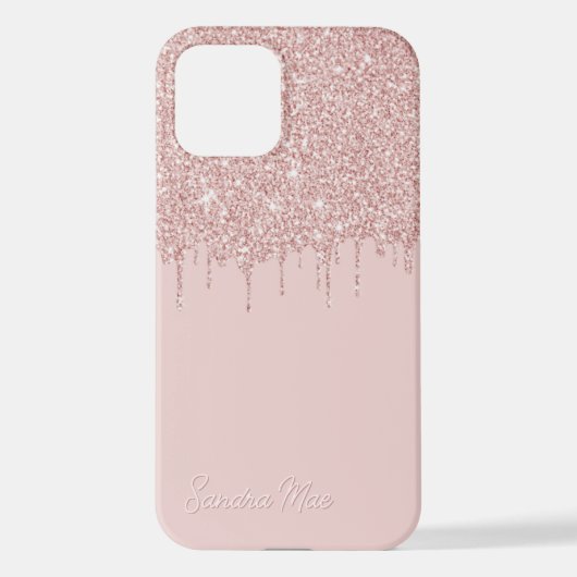Coque iPhone 12 Motif d'art Mauve Blush Rose Rose Rose Parties sci (Verso)