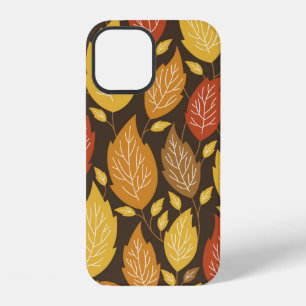 Coque iPhone 12 motif d'automne transparent avec feuille de couleu