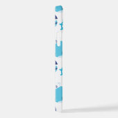 Coque iPhone 12 Motif De Baleines, Beaux Baleines, Baleines Bleues (Côté droit)