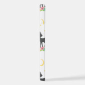 Coque iPhone 12 Motif de cerfs, Cerf de bébé, Boho, Fleurs, Lune (Côté droit)