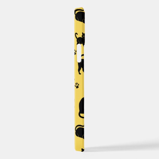 Coque iPhone 12 Motif de chat noir (Côté droit)