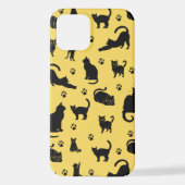 Coque iPhone 12 Motif de chat noir (Verso)
