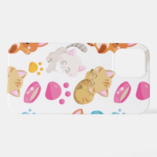 Coque iPhone 12 Motif De Chats, Chats Mignons, Kitty, Chatons, Paw (Verso Horizontal)