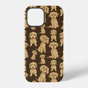 Coque iPhone 12 Motif de chien Labradoodle marron goldendoodle