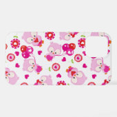 Coque iPhone 12 Motif De Chouettes, Chouettes Mignonnes, Chouettes (Verso Horizontal)