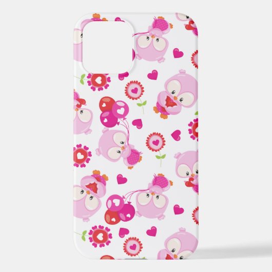 Coque iPhone 12 Motif De Chouettes, Chouettes Mignonnes, Chouettes (Verso)