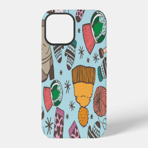Coque iPhone 12 Motif de dessin de doodle de mode d'hiver