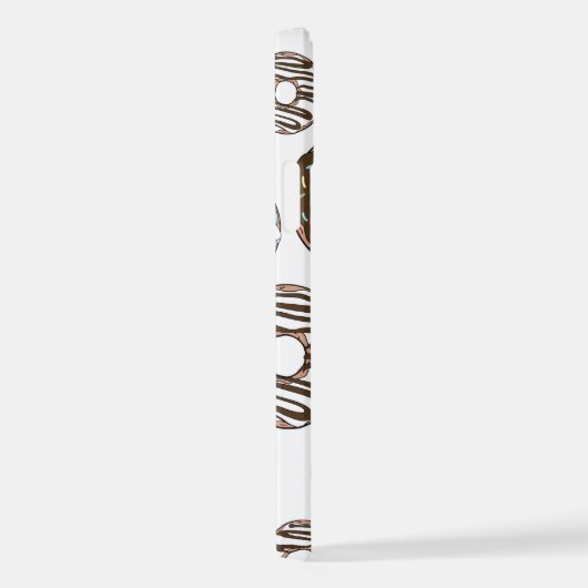 Coque iPhone 12 Motif De Donuts, Donuts Bleus, Donuts Brown (Côté droit)