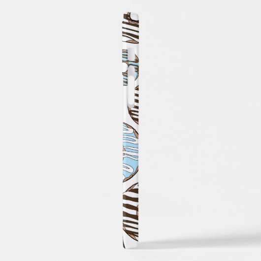 Coque iPhone 12 Motif De Donuts, Donuts Bleus, Donuts Brown (Côté gauche)