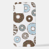 Coque iPhone 12 Motif De Donuts, Donuts Bleus, Donuts Brown (Verso)