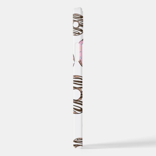 Coque iPhone 12 Motif De Donuts, Donuts Roses, Donuts Blancs (Côté droit)