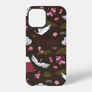 Coque iPhone 12 Motif de doodle sans couture traditionnel japonais