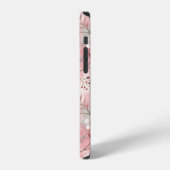 Coque iPhone 12 Motif de fleurs Sakura rose (Côté gauche)