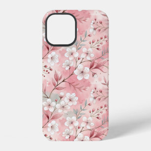 Coque iPhone 12 Motif de fleurs Sakura rose