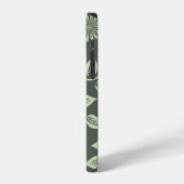 Coque iPhone 12 Motif de fleurs vert printemps (Côté gauche)