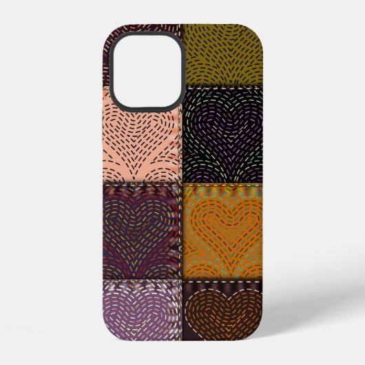 Coque iPhone 12 Motif de fond sans couture. Le patchwork avec em (Verso)