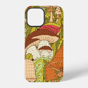 Coque iPhone 12 Motif de forêt dessiné à la main avec différents t