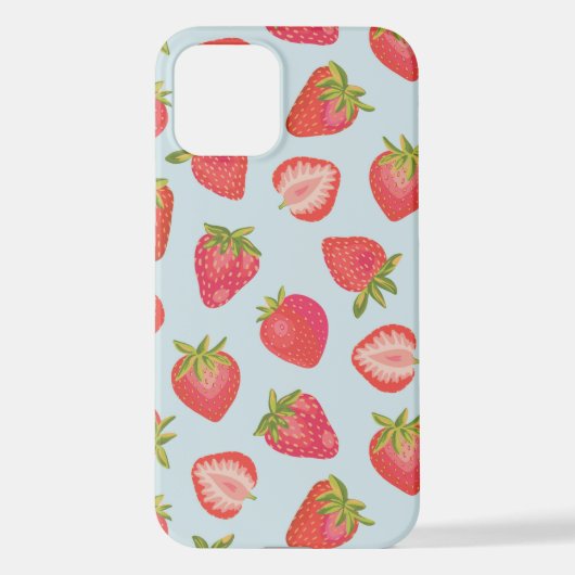 Coque iPhone 12 Motif de fraise de menthe (Verso)