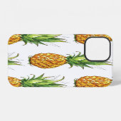 Coque iPhone 12 Motif de l'ananas d'été, conception transparente. (Verso Horizontal)