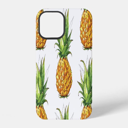 Coque iPhone 12 Motif de l'ananas d'été, conception transparente. (Verso)