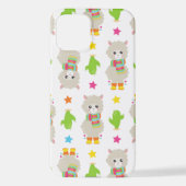 Coque iPhone 12 Motif De Llamas, Cute Llamas, Alpacas, Cactus (Verso)