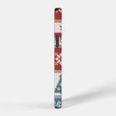 Coque iPhone 12 Motif de Noël en patchwork. Traditionel (Côté droit)