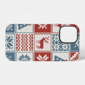 Coque iPhone 12 Motif de Noël en patchwork. Traditionel (Verso Horizontal)