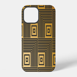 Coque iPhone 12 Motif de papier peint vintage Art Déco