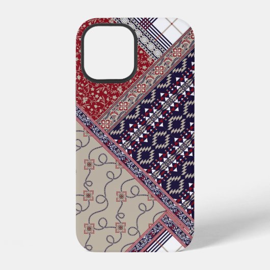 Coque iPhone 12 Motif de patchwork sans faille sur patchwork de ma (Verso)