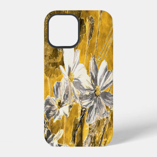 Coque iPhone 12 Motif de Poppies d'aquarelle florale monochrome
