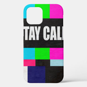 Coque iPhone 12 motif de test de télévision rétro avec message res
