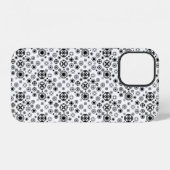 Coque iPhone 12 Motif décoratif arabesque noir blanc mignon (Verso Horizontal)