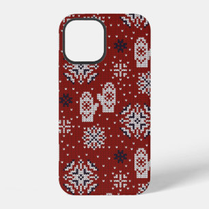 Coque iPhone 12 Motif décoratif vintage cousu