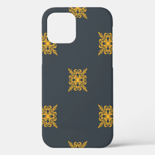Coque iPhone 12 Motif décoratif vintage transparent avec o élégant