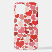 Coque iPhone 12 Motif Des Coeurs, Coeurs Rouges, Amour (Verso)