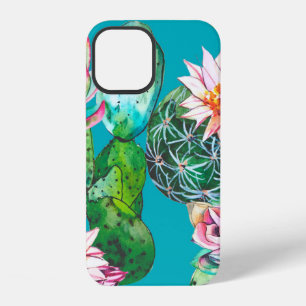 Coque iPhone 12 Motif d'illustration aquarelle de succulentes