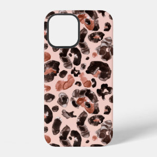 Coque iPhone 12 Motif d'impression d'animal léopard à l'aquarelle