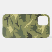 Coque iPhone 12 Motif Dinosaure, Silhouette Dinosaure, Dino Vert (Verso Horizontal)