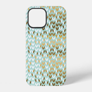 Coque iPhone 12 Motif élégant de feuille verte en or