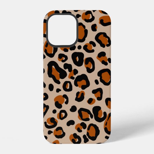 Coque iPhone 12 Motif en fourrure de léopard (Verso)