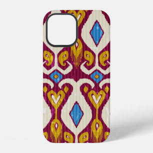 Coque iPhone 12 Motif en tissu ikat traditionnel