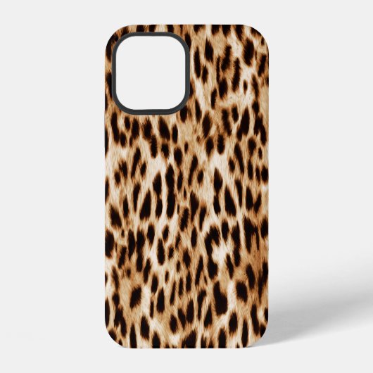 Coque iPhone 12 Motif faune authentique, peau de léopard. (Verso)